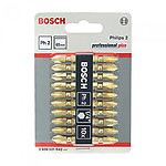 BOSCH #2608521042 GOLD MAGNETIC PHILIPS SCREWDRIVER BIT PH2-65MM (10 PCS/PKT)