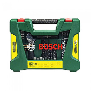 BOSCH #2607017193 83-PIECE V-LINE TIN DRILL BIT AND SCREWDRIVER BIT SET C/W LED TORCH AND ADJUSTABLE SPANNER